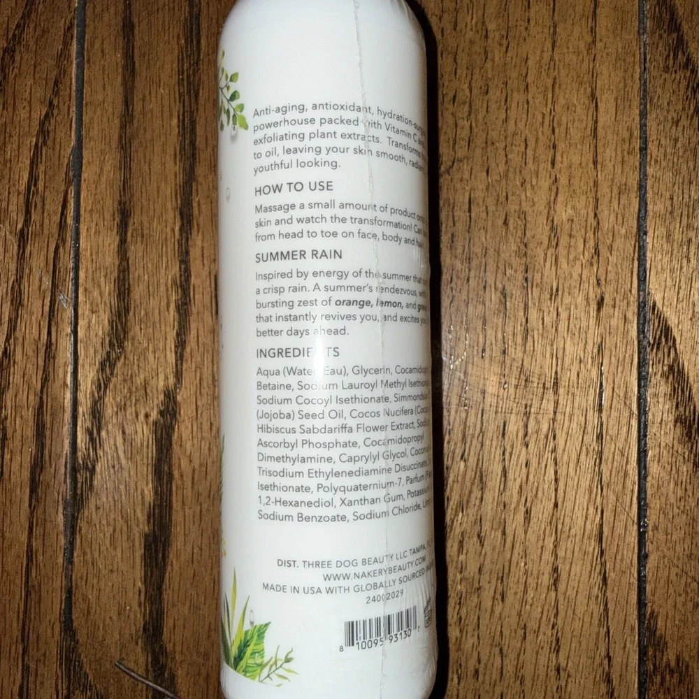 Nakery Beauty Hydra-C Oil to‎ Foam Cleanser Face/Body Summer Rain NEW Sealed